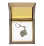Schnauzer - Silver-plated key ring with a dog in a gift box, handbag decoration, backpack pendant by Art-Dog brand