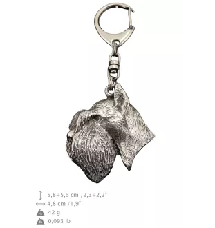 Schnauzer - Porte-clés argenté avec un chien dans une boîte cadeau, décoration de sac à main, pendentif de sac à dos par la marque Art-Dog