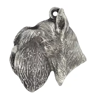 Schnauzer - Versilberter Schlüsselanhänger mit Hund in einer Geschenkbox, Handtaschenschmuck, Rucksackanhänger der Marke Art-Dog