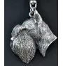 Schnauzer - Silver-plated key ring with a dog in a gift box, handbag decoration, backpack pendant by Art-Dog brand
