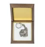 Schnauzer I - Silver-plated key ring with a dog in a gift box, handbag decoration, backpack pendant by Art-Dog brand