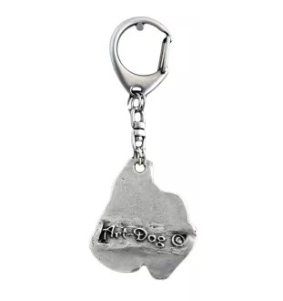 Schnauzer I - Silver-plated key ring with a dog in a gift box, handbag decoration, backpack pendant by Art-Dog brand