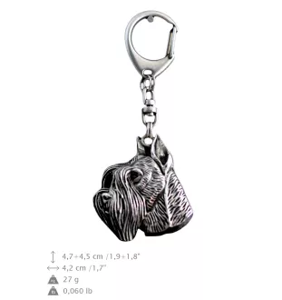 Schnauzer I - Silver-plated key ring with a dog in a gift box, handbag decoration, backpack pendant by Art-Dog brand