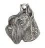 Schnauzer I - Porte-clés argenté avec un chien dans une boîte cadeau, décoration de sac à main, pendentif de sac à dos par la marque Art-Dog