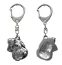 Schnauzer IV - Silver-plated key ring with a dog in a gift box, handbag decoration, backpack pendant by Art-Dog brand