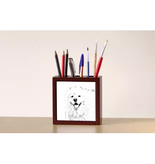 Samoyède - porte-stylo avec chien, organiseur de bureau avec impression, décoration de bureau personnalisée de la marque Art-Dog