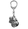 Schnauzer IV - Silver-plated key ring with a dog in a gift box, handbag decoration, backpack pendant by Art-Dog brand