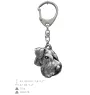 Schnauzer IV - Silver-plated key ring with a dog in a gift box, handbag decoration, backpack pendant by Art-Dog brand