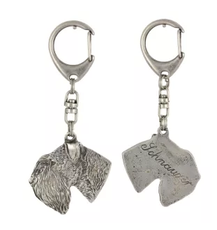 Schnauzer III - Porte-clés argenté avec un chien dans une boîte cadeau, décoration de sac à main, pendentif de sac à dos par la marque Art-Dog