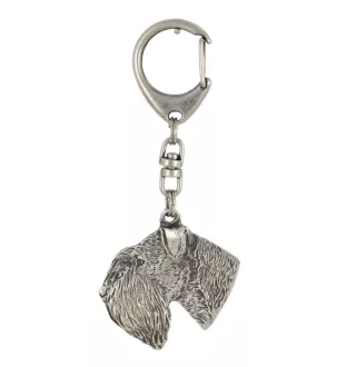 Schnauzer III - Silver-plated key ring with a dog in a gift box, handbag decoration, backpack pendant by Art-Dog brand