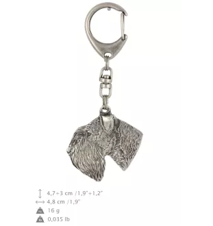 Schnauzer III - Silver-plated key ring with a dog in a gift box, handbag decoration, backpack pendant by Art-Dog brand