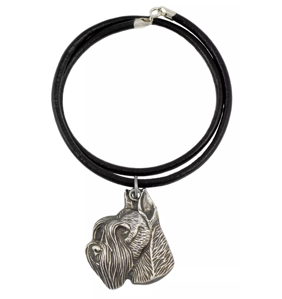 Schnauzer I - collier avec un chien, pendentif en plaqué argent pour les fans de chiens, bijoux uniques de la marque Art-Dog
