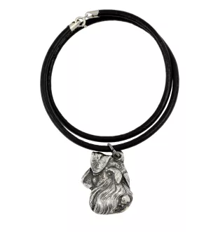 Schnauzer IV - Halskette mit Hund, versilberter Anhänger für Hundefans, einzigartiger Schmuck der Marke Art-Dog