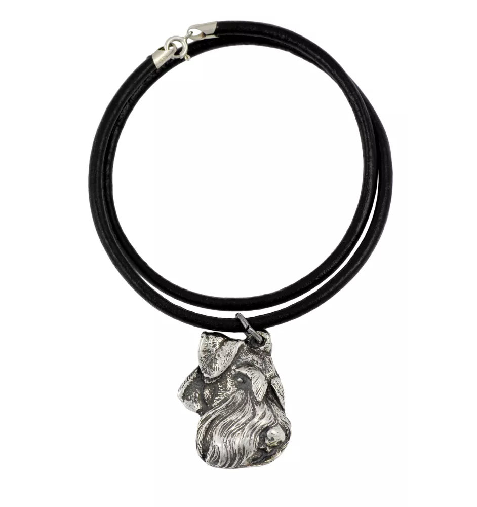 Schnauzer IV - collier avec un chien, pendentif en plaqué argent pour les fans de chiens, bijoux uniques de la marque Art-Dog