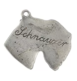 Schnauzer III - Halskette mit Hund, versilberter Anhänger für Hundefans, einzigartiger Schmuck der Marke Art-Dog