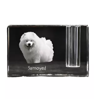 Samojed penholder kryształowy z psem Art-Dog