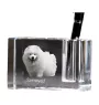 Samoyède - Porte-stylos, organiseur en cristal avec photo de chien, décoration de bureau unique par la marque Art-Dog