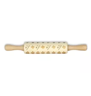 Schipperke, Little Black Devil, Little Captain - small rolling pin with a dog pattern, a rolling pin for children's dough, decorating ceramic clay by Art-Dog brand