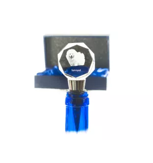 Samoyède - Bouchon de bouteille, bouchon de vin en cristal avec photo, cadeau personnalisé pour barman par la marque Art-Dog