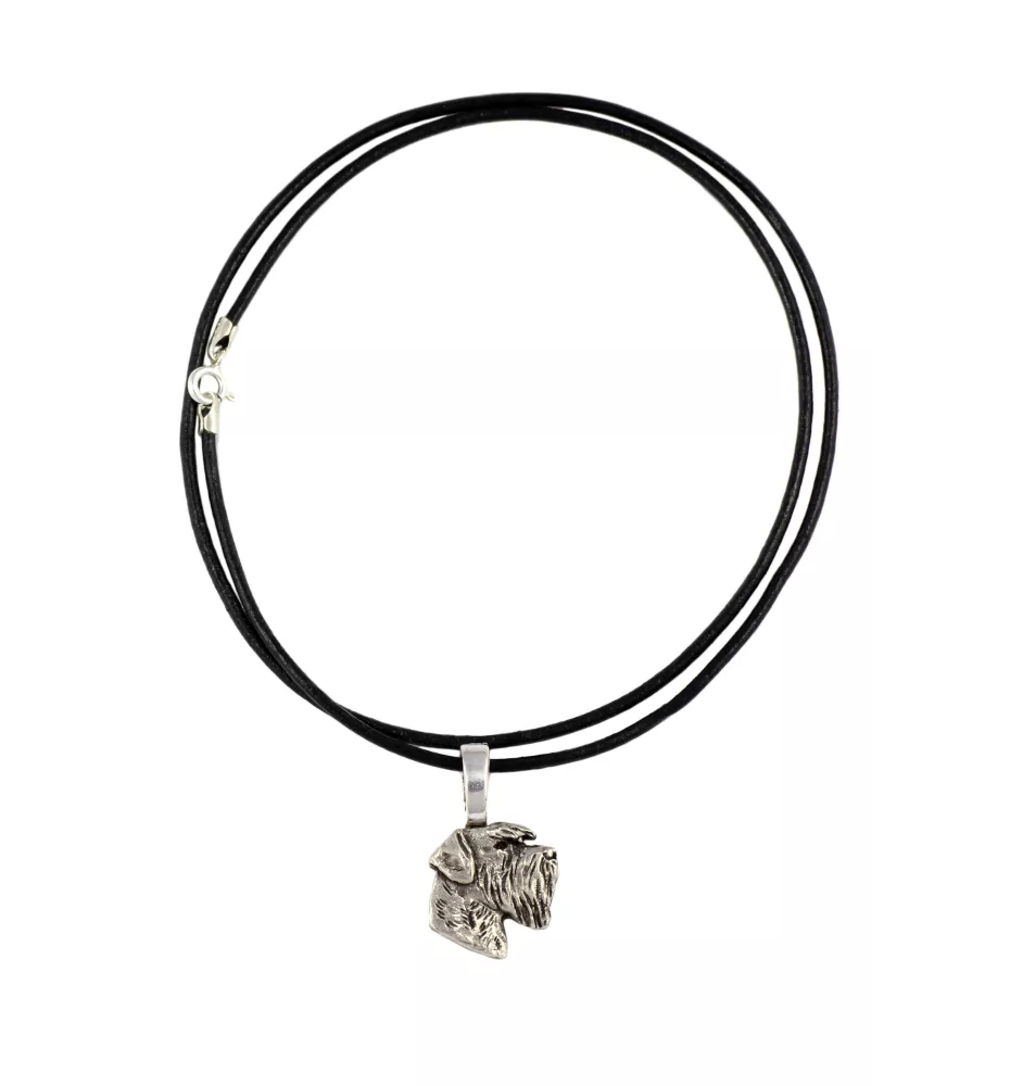 Schnauzer I - Hundehalsband, versilberter Anhänger für den Hundeliebhaber, dezenter Schmuck von Art-Dog