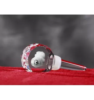 Samoyed, Bjelkier, Samoiedskaya Sobaka - Crystal bottle stopper, unique wine stopper with photo, personalised gift for sommelier by Art-Dog brand