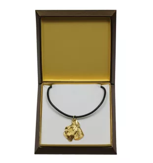Schnauzer II - Dog necklace in gift box, gold-plated pendant for dog fan, striking jewellery by Art-Dog