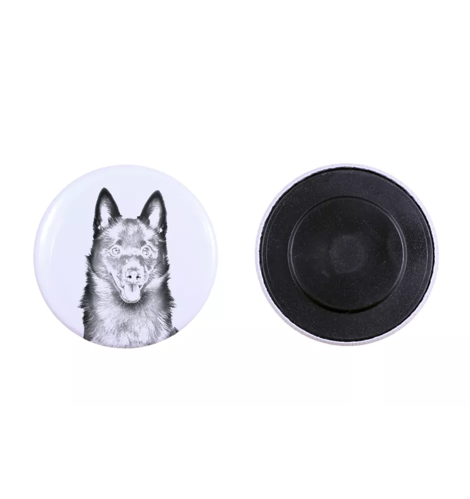 Schipperke - aimant avec un œil de chien, exceptionnellement léger, aimant puissant, produit fabriqué à la main par la marque Art-Dog