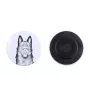 Schipperke - aimant avec un œil de chien, exceptionnellement léger, aimant puissant, produit fabriqué à la main par la marque Art-Dog