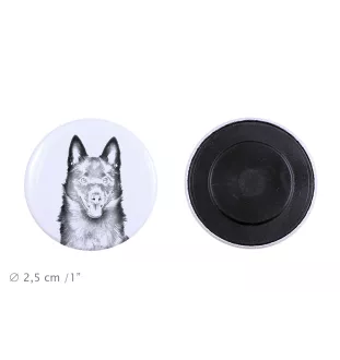 Schipperke Magnet mit einem Hundepfotenabdruck, außergewöhnlich leicht, starker Magnet, handgefertigtes Produkt der Marke Art-Dog