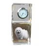 Samoyède - montre en cristal avec photo, photo de chien dans un cristal, horloge de bureau personnalisée de la marque Art-Dog