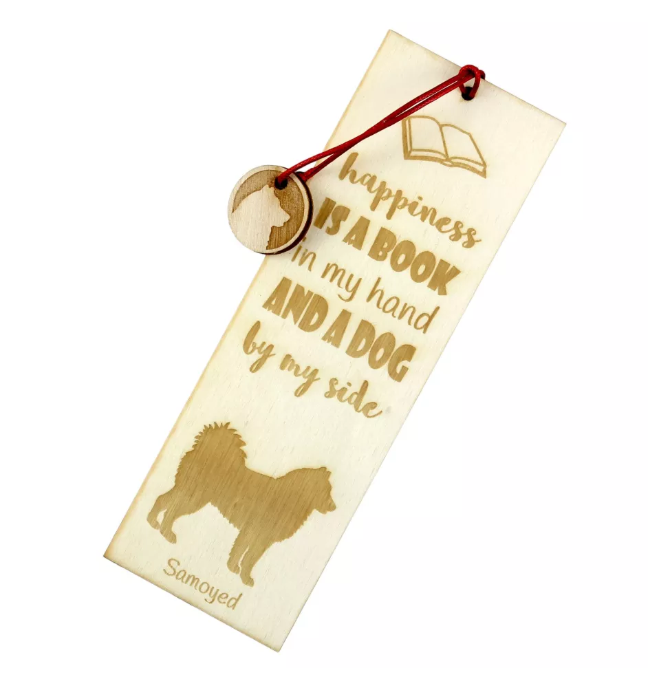 Samoyède - marque-page pour livre avec chien, marque-page personnalisé, accessoire canin pour les lecteurs de la marque Art-Dog
