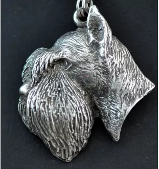 Schnauzer - Dog necklace in gift box, silver-plated locket for dog fan, striking pendant by Art-Dog brand