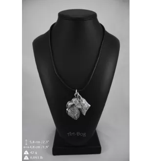 Schnauzer - Hundehalsband in Geschenkbox, versilbertes Medaillon für Hundefans, markanter Anhänger der Marke Art-Dog