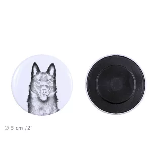 Schipperke - aimant avec un œil de chien, exceptionnellement léger, aimant puissant, produit fabriqué à la main par la marque Art-Dog