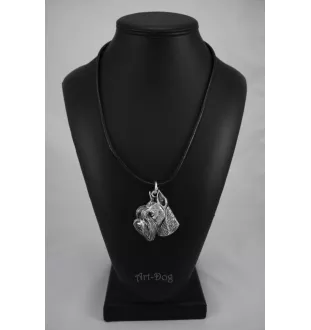 Schnauzer II - Dog necklace in gift box, silver-plated locket for dog fan, striking pendant by Art-Dog brand