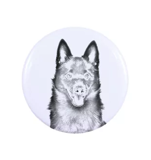 Schipperke - badge avec votre chien, ajoutez votre propre photo, marque Art-Dog