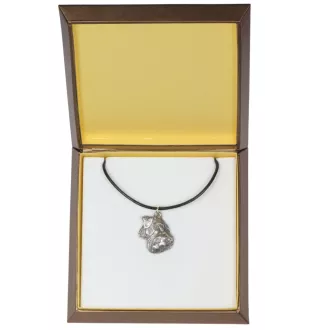 Schnauzer IV - Dog necklace in gift box, silver-plated locket for dog fan, striking pendant by Art-Dog brand