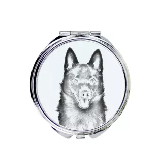 Schipperke - miroir de poche avec chien, miroir personnalisé pour sac à main, miroir compact avec impression de la marque Art-Dog