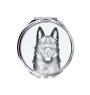 Schipperke, Little Black Devil, Little Captain - Pocket mirror with a dog, personalized mirror for a purse, compact mirror with Art-Dog brand print.