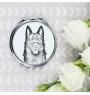 Schipperke, Little Black Devil, Little Captain - Pocket mirror with a dog, personalized mirror for a purse, compact mirror with Art-Dog brand print.