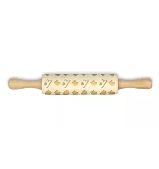 Samoyed, Bjelkier, Samoiedskaya Sobaka - small rolling pin with a dog pattern, a rolling pin for children's dough, decorating ceramic clay by Art-Dog brand