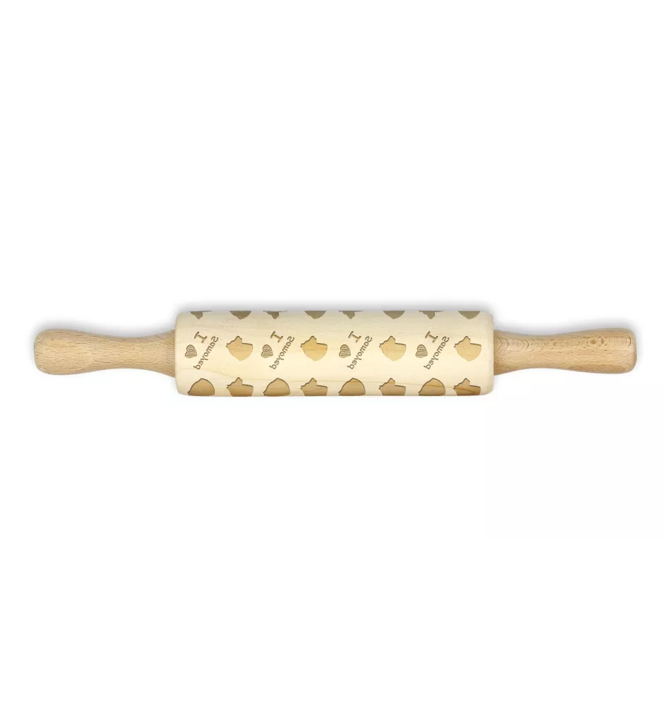 Samoyed, Bjelkier, Samoiedskaya Sobaka - small rolling pin with a dog pattern, a rolling pin for children's dough, decorating ceramic clay by Art-Dog brand