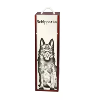 Schipperke - boîte à vin avec chien, boîte à alcool avec graphisme, boîte cadeau personnalisée de la marque Art-Dog
