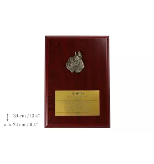 Schnauzer - bas-relief of a dog, small decoration, realistic plaque with the Art-Dog brand