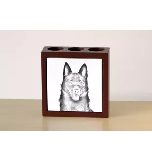 Schipperke - Stifthalter mit Hund, Schreibtischorganizer mit Aufdruck, personalisierte Schreibtischdekoration der Marke Art-Dog