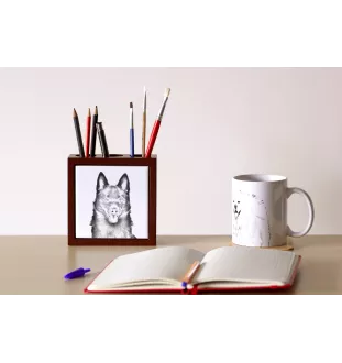 Schipperke stojak na długopisy z psem Art-Dog