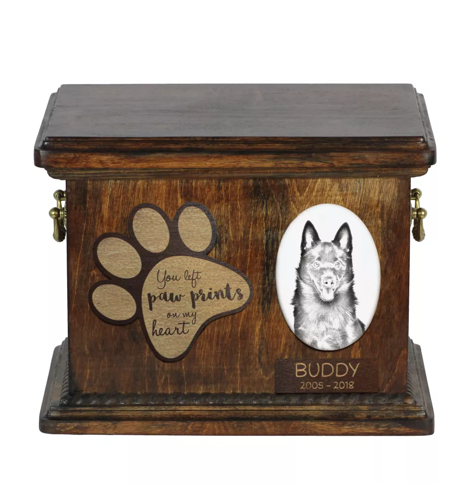 Schipperke urna z płytką ceramiczną Art-Dog