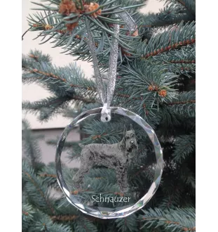 Schnauzer I - crystal bauble with a photo, dog photo in crystal, personalized Christmas tree ornament by Art-Dog brand