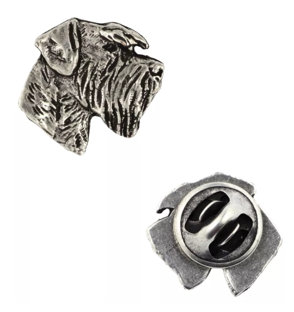 Schnauzer I  - Silver-plated dog brooch, elegant pin, jacket lapel decoration by Art-Dog brand