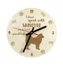 Samoyed, Bjelkier, Samoiedskaya Sobaka - clock with a dog, wooden clock, wall clock for dog lovers, clock for desk and shelf, Art-Dog